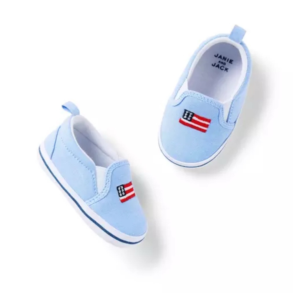 Janie and Jack American Flag Crib Shoes